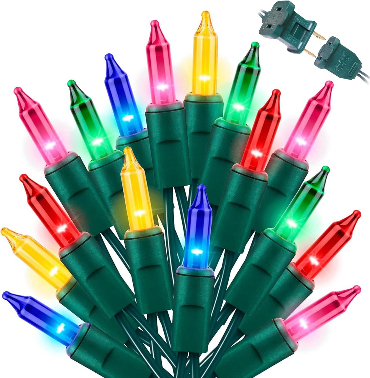 Christmas String Light,100 Count Incandescent Mini String Light in 21.6ft,Indoor/Outdoor 120V UL Certified Mini Light for Christmas